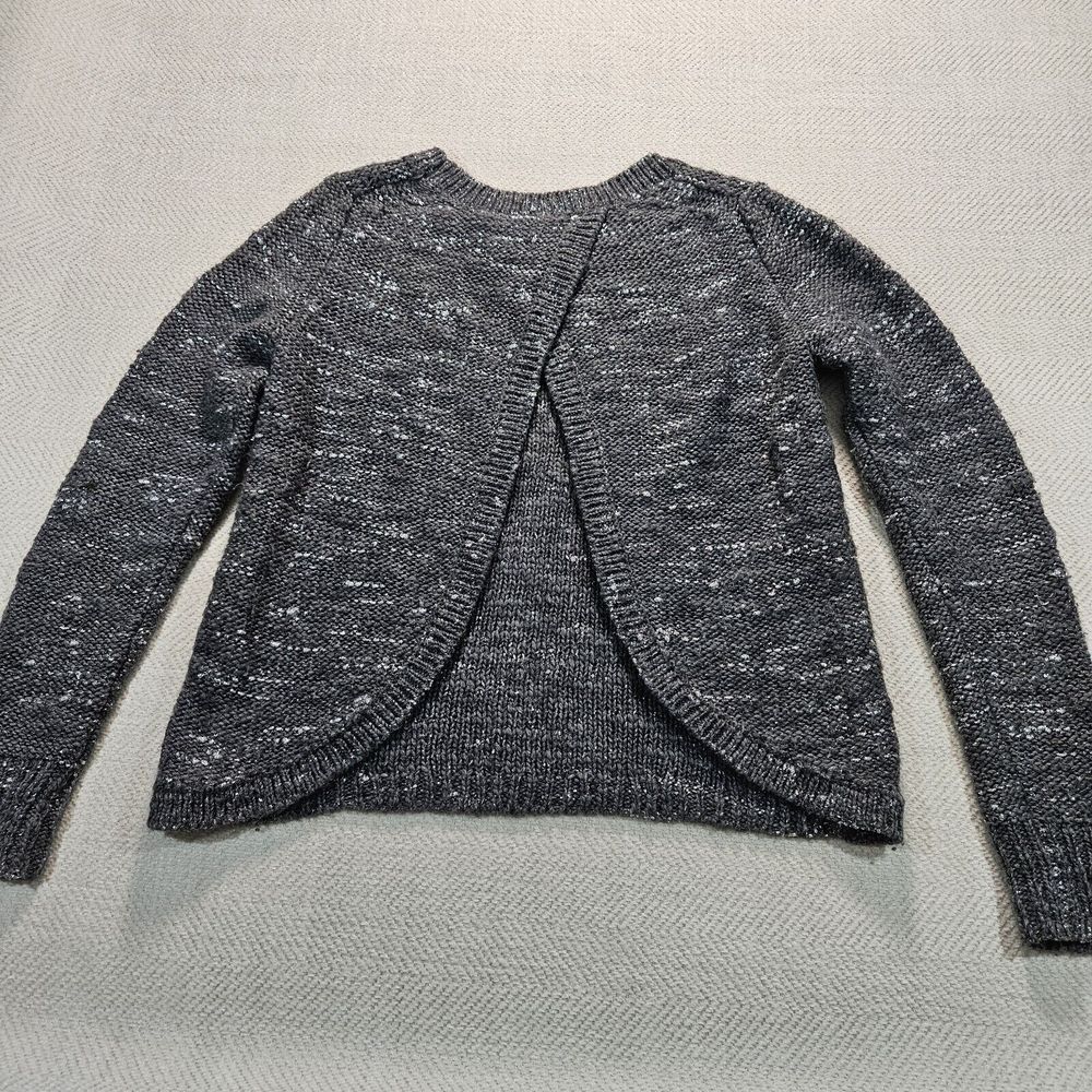 Banana Republic Sweater Womens Medium Open Cross‎ Back Shimmer Career Corporate - Picture 2 of 6